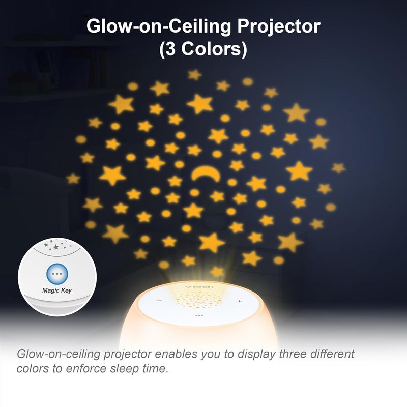 vtech BC8213 V-Hush Junior Sleep Training Soother with 40 Stories, Songs & Sounds - Record Your Own Voice, Portable Bluetooth Speaker, Multi-Color Night Light & Ceiling Projector - Image 5